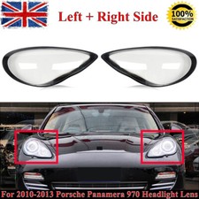 Headlight Headlamp Lens Covers Left & Right For 2009-2013 Porsche Panamera 970