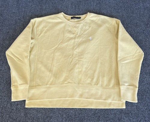 Polo Ralph Lauren Womens Fleece Crewneck Pullover Sweater Sweatshirt Yellow S