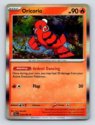 Basic Oricorio HP 90 Ardent Dancing Ability Flap Attack Rarity Red