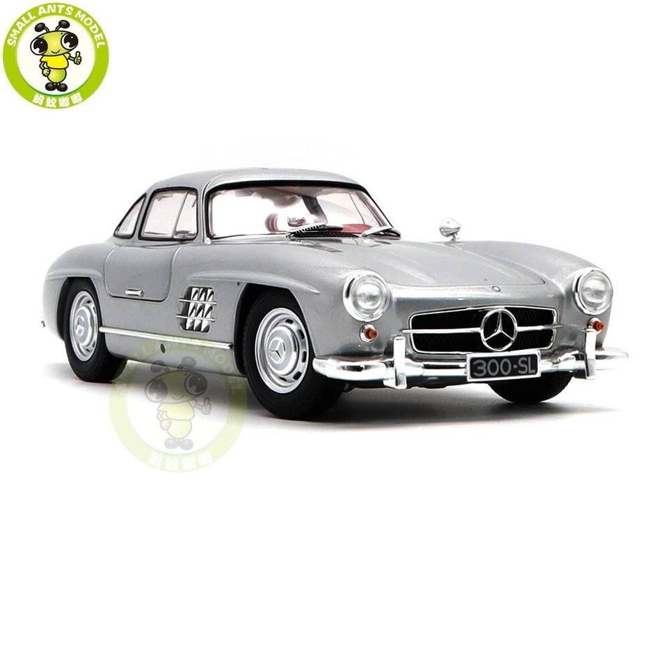 1/18 Benz 300SL 1954 Minichamps Silver Diecast Model Toy Car Gifts For Father - Image 4 of 4