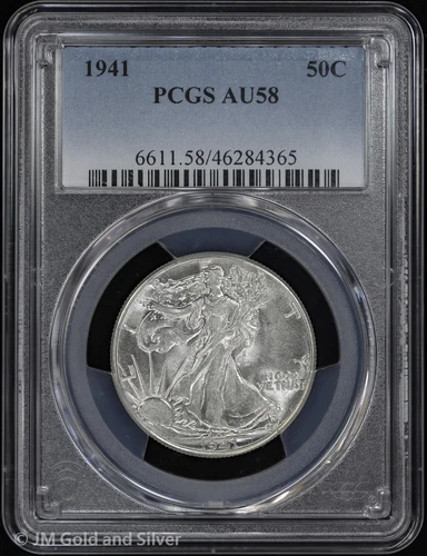 1941 50C Walking Liberty Silver Half Dollar PCGS AU 58 | About Uncirculated