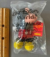Mickey Mouse Mini-Bean - 4" Tall - NIB - Kellogg's Cereal Promo - NEW - RARE