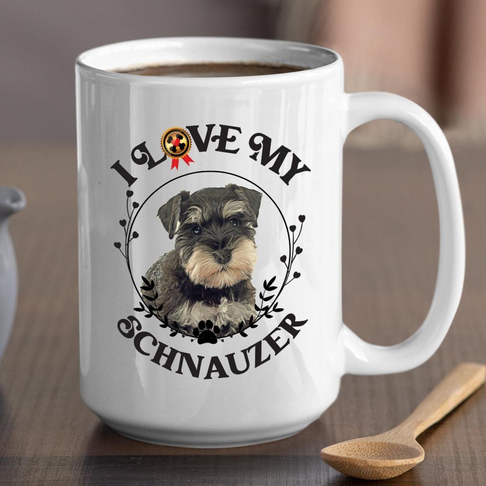 パーソナライズされたシュナウザー コーヒーマグ カスタム名またはメッセージ 犬用 セラミック ギフト