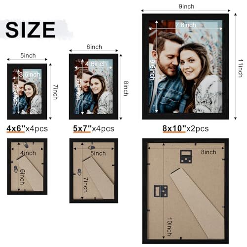 10 Pack Picture Frames Collage Wall Decor, Gallery Wall Frame Set for Black - Picture 7 of 7