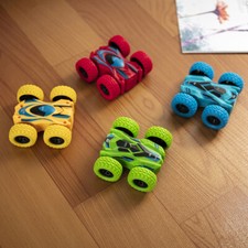 4PCS Double-sided Stunt Flip Inertia Powered Car Toys Vehicle 360 Rotation New