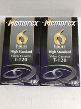 Two 2 Memorex T-120 High Standard Video Cassettes New Sealed VHS VCR Tape