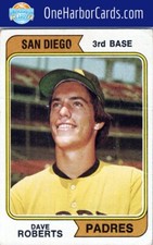 1974 Topps San Diego Padres #309a Dave Roberts San Diego