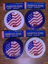 4xSport Design Freestyle Flyer 165g Disc Frisbee Ultimate AmericanFlag WhiteBlue