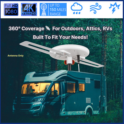 FLASH SALE Omni-Directional 360 HDTV Antenna 4K 1080P 150 Mile Indoor/Outdoor/RV