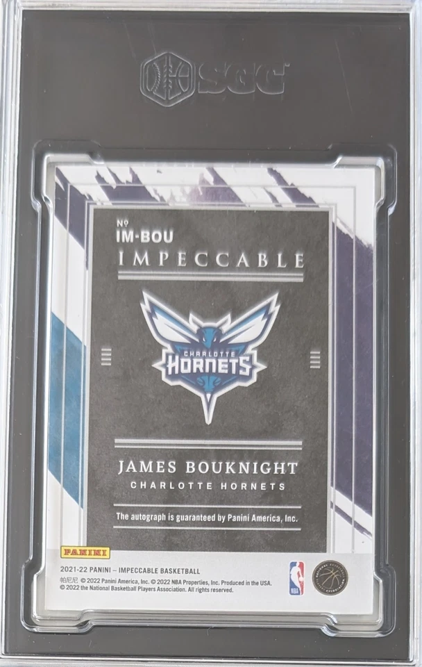 JAMES BOUKNIGHT 2021-22 IMPECCABLE IMPRESSIONS AUTO 07/99 SGC 9 #IM-BOU HORNETS - Image 2 of 2