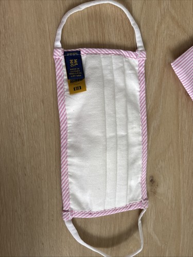 Polo Ralph Lauren Maske Rosa Weiß Neu Mit Beutel Stoffmaske Mund-Nase-Schutz - Bild 4 von 6