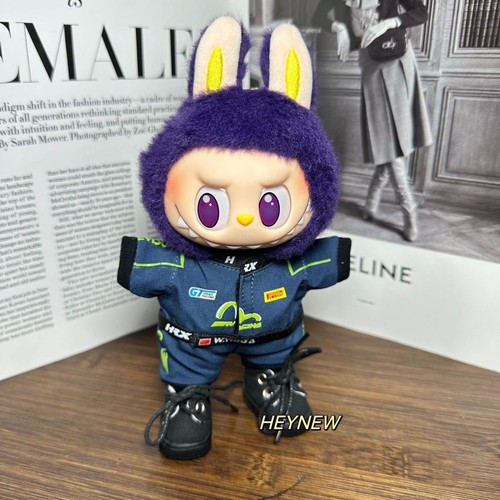 The Monster Plush Doll Keychain Doll Clothes Handsome Racing Suit No Toys 17cm - Foto 3 di 4