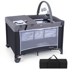 3 in 1 Pack Play w/ Toy Bar Diaper Changing Table w/ Safety Belt