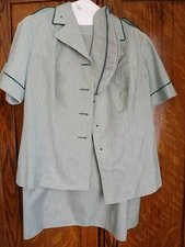 1960s  1970s Vintage  USMC Marine Corp Woman’s Uniform Summer Top and Skirt