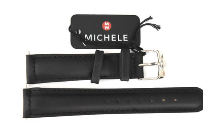 Michele Genuine Black Leather 18mm Replacement Strap