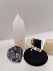 Prehnite Rectangular Stone and Silver Ring Size 7 — photo 2