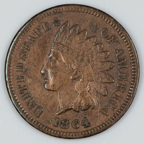 1864 "L" Indian Head Cent XF details IHC 1c Penny
