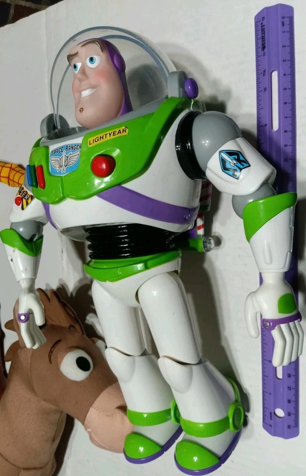 Lote de juguetes Toy Story de Disney Pixar: Talking 14" en Woody y 12" en Buzz & Plush Bullseye Foto 3 de 4