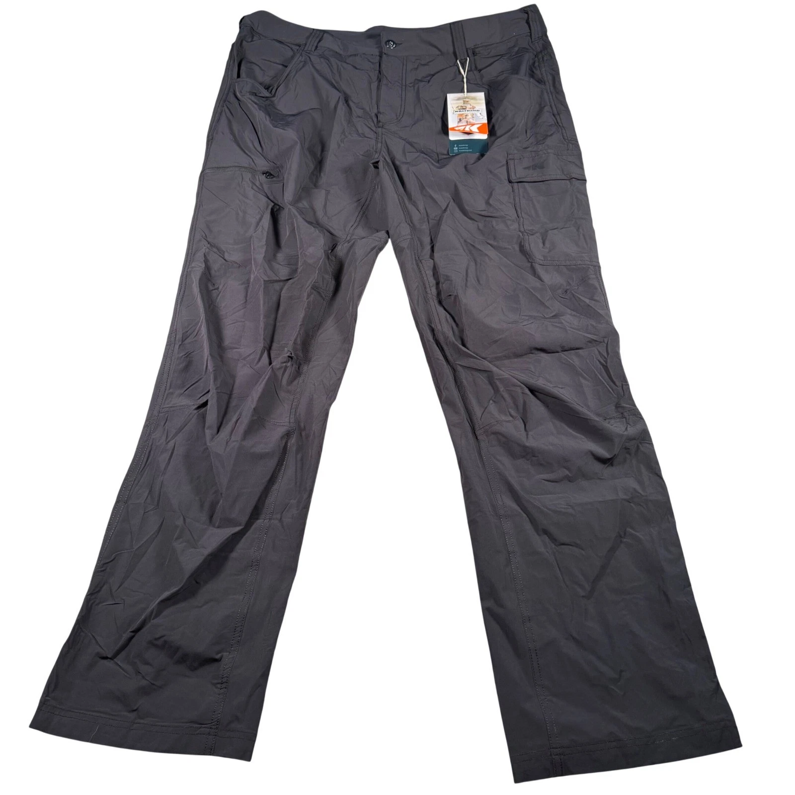 KastKing Cargo Pants Mens 42x34 Black Outdoor Fishing Performance UPF 50 NEW