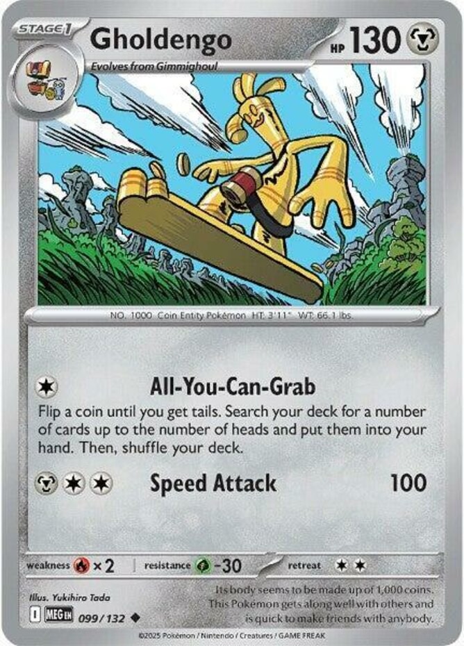 Gholdengo - 099/132 - Uncommon - Reverse Holo - Near Mint - Mega Evolution - Bas