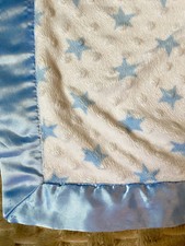 Just Born Monkey Blue Star Handsome Like Daddy Minky Dot Blanket Satin Trim Boy