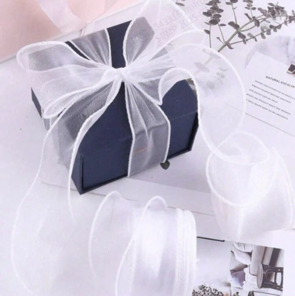 50 ярдов органза Рождество | праздничная лента| для елки | упаковка | совершенно новый - Изображение 2 из 3