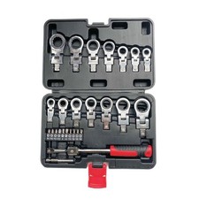 Produktbild - 27tlg Ratschenschlüssel Set Flexkopf Ringmaulschlüssel Satz 6-20mm Inbus Torx