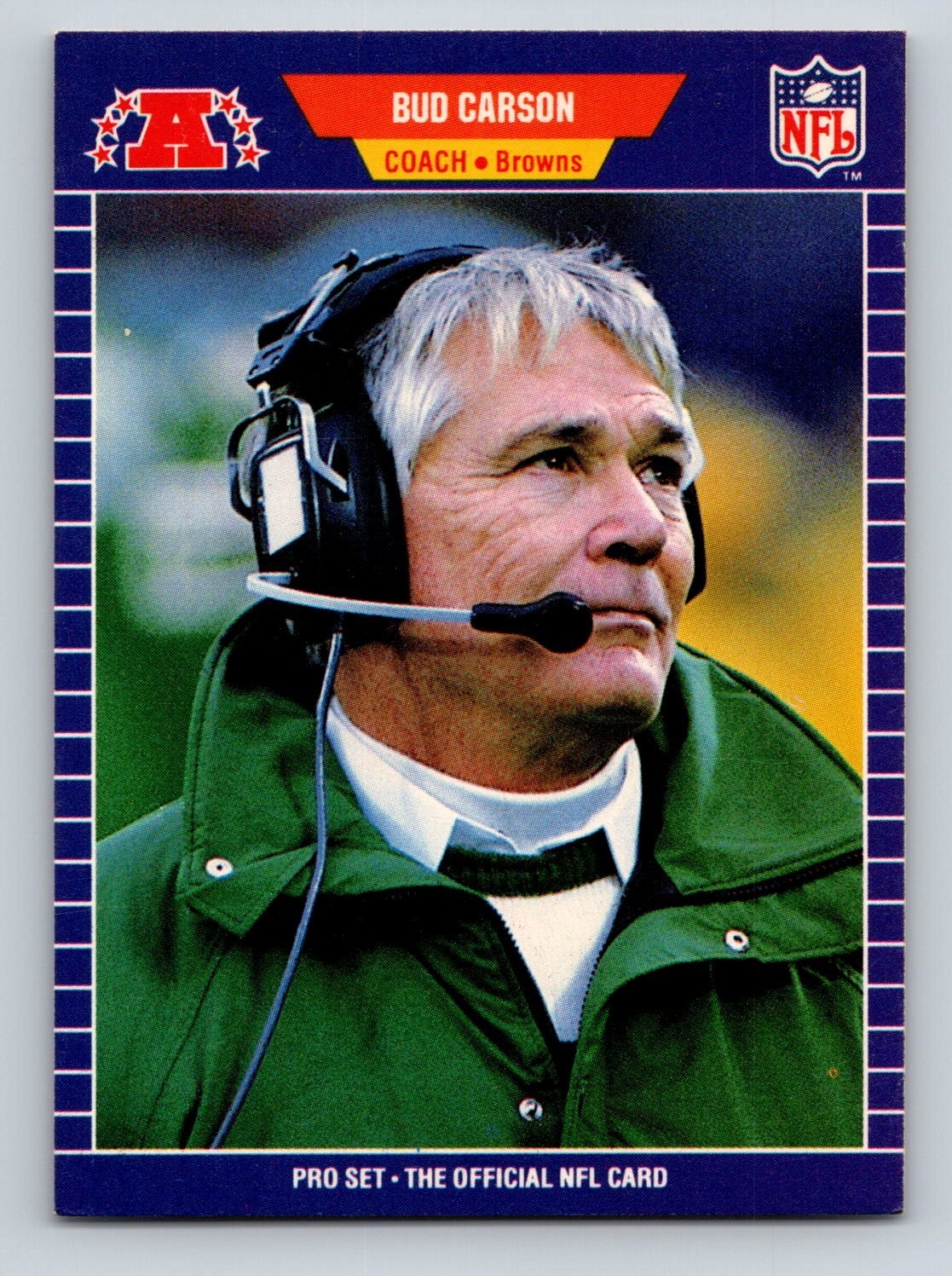1989 Pro Set - Bud Carson #86 (RC) Cleveland Browns