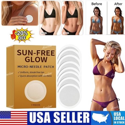 Sun Free Glow Microneedle Tanning Patches,Sunless Body Face Bronzing Sticke