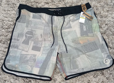 O'Neill Board Shorts Mens 44 Santa Cruz Retro Freak Original Scallop Swim Trunks