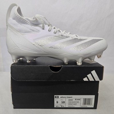 Adidas Adizero Impact Football Cleats White / Silver Metallic Sz