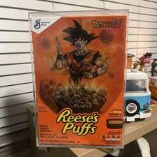 Reeses Puffs X Dragon Ball Z Limited Edition Holographic Cereal Box
