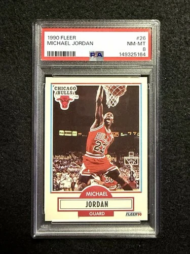 1990-91 Fleer - Michael Jordan #26 Bulls - PSA 8