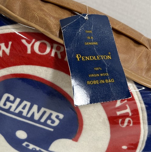 Manta Pendleton 100 % lana NFL Pendleton años 70 de colección lanzamiento de los Gigantes de Nueva York 52”x 70” ¡Nueva! Nuevo con etiquetas - Imagen 3 de 7