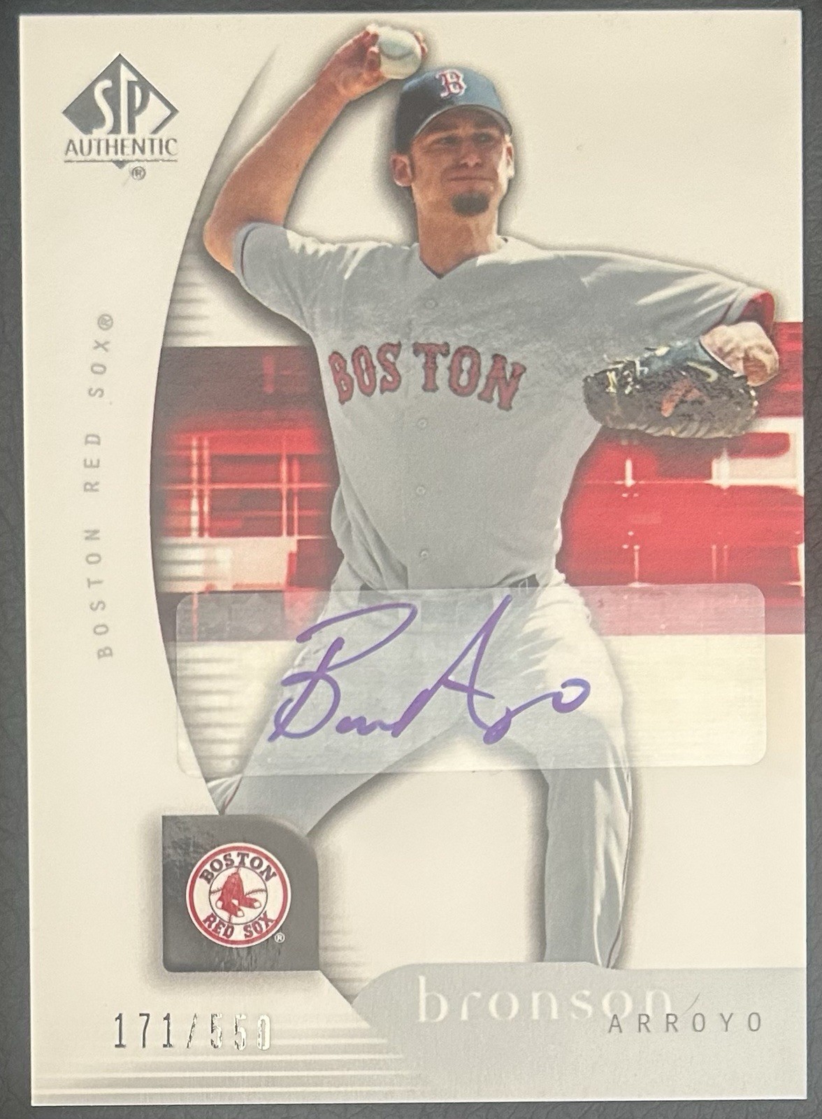 2005 Upper Deck SP Collection Bronson Arroyo #16 Signatures Auto /550 Red Sox