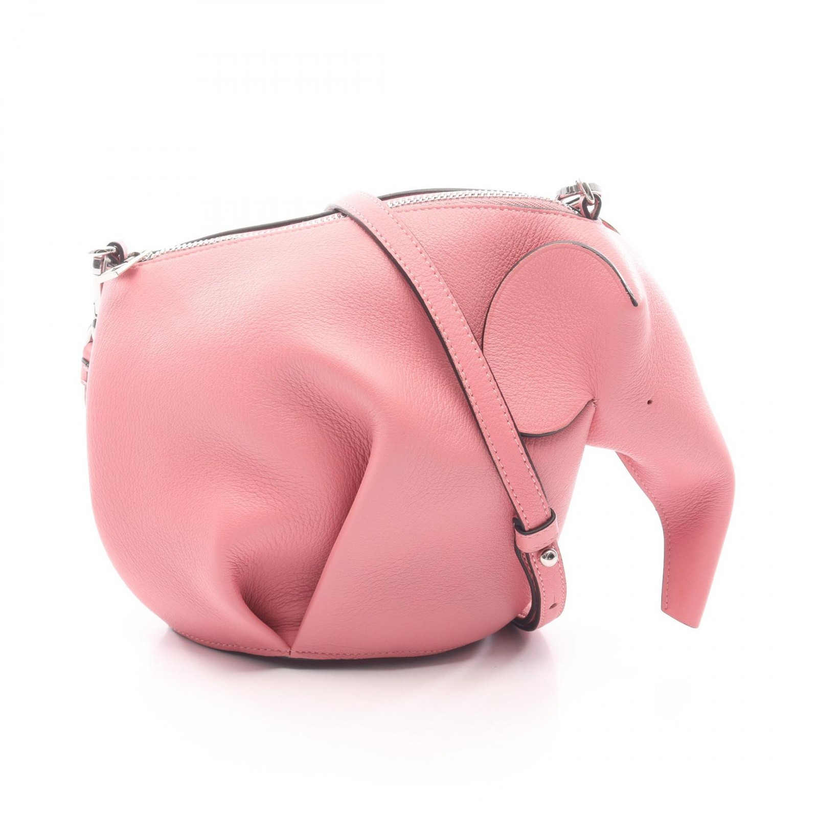 LOEWE Animal Crossbody Shoulder Bag leather Pink Used Women