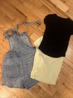 Aerie denim Shorts Overalls XS (2) American Eagle T’s ~ S /XS — photo 5