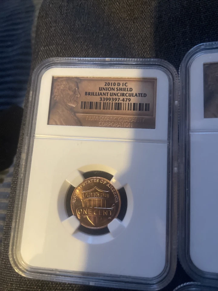 10 U.s Uncirculated Lincoln Memorial Pennies NGC Grad of Ms 69. BU. - Image 2 of 4