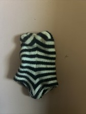 Vintage Mattel Barbie Black White Zebra Stripe Bathing Suit