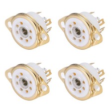 4 Pcs 7-Pin Tube Socket Ceramic Vacuum Tube Protect Tube Pin Socket White