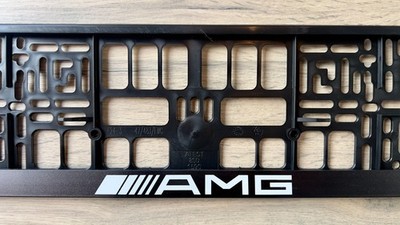 2x AMG Mercedes car number plate frame holder Surrounds UV PRINT *Authentic*