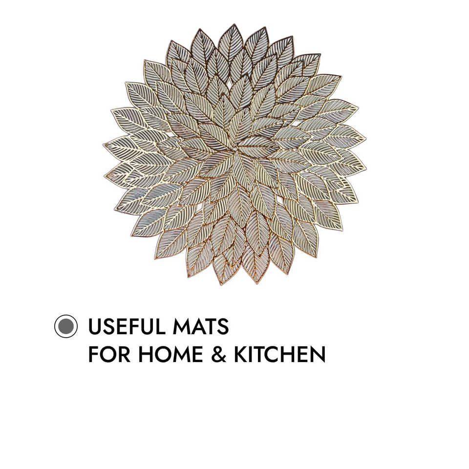 Designer Table Mat Set Side Table Placemats Flower Placemat 4 Piece Set - Image 3 of 4