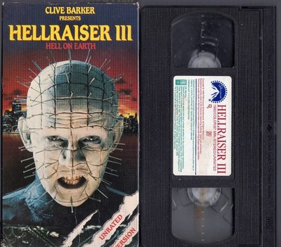Hellraiser 3 III Hell On Earth VHS Tape Version Clive Barker Horror Pinhead EX!!