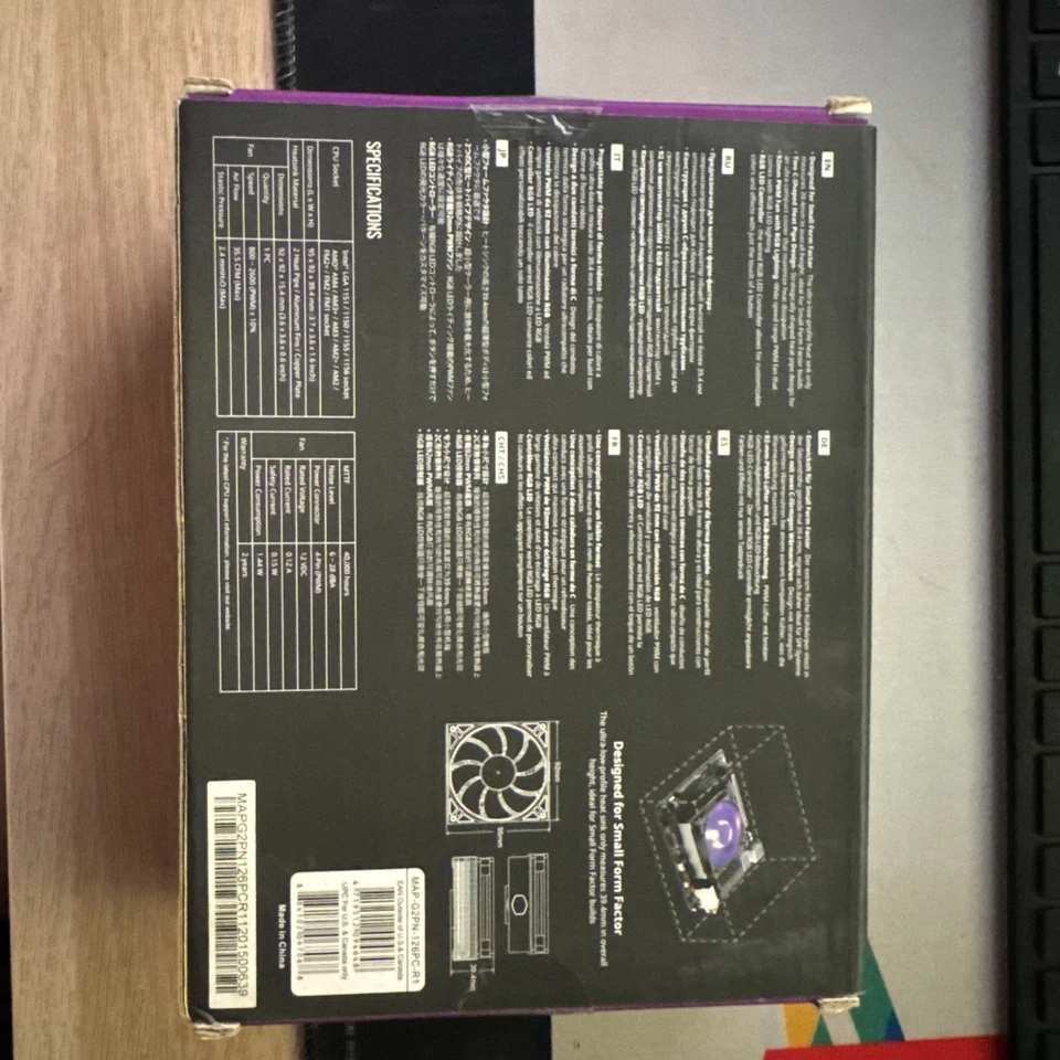 Cooler Master MasterAir G200P Disipador de calor CPU Enfriador VENTILADOR LED RGB DE BAJO PERFIL Intel Foto 2 de 2