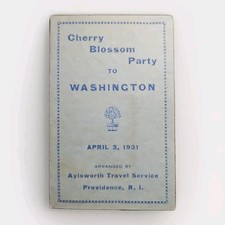 April 3, 1931 Cherry Blossom Party To Washington 1931 Tour Members List Booklet 