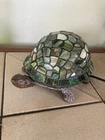 VTG Tiffany Style Turtle Tortoise Stained Glass Table Night Light Lamp Works!