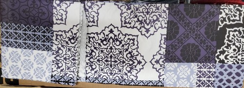 Peva Vinyl Flanell Rückseite Tischdecke 52"x90" länglich, blau Medaillon Patchwork, DBD - Bild 8 von 13