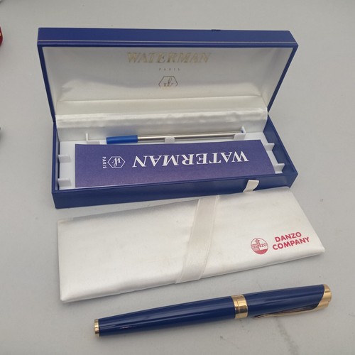 WATERMAN L'ETALON INDIGO BLUE LACQUER ROLLERBALL PEN STUNNING VINTAGE 90s BOXED - Picture 9 of 9