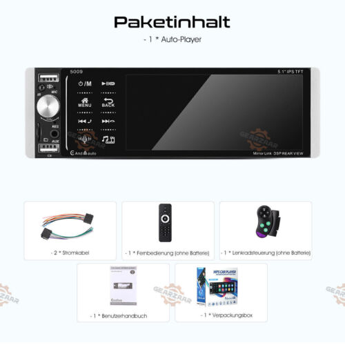 1 DIN Autoradio Carplay Android Auto Mit 5 Zoll IPS Bldschirm FM Bluetooth Neu - Bild 13 von 19