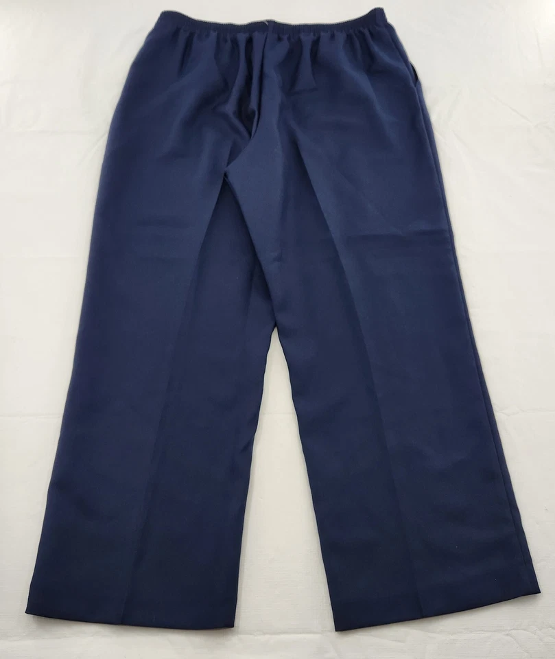 Alfred Dunner Womens Size 16 Navy Pull On Elastic Waist Pants - Image 3 of 4